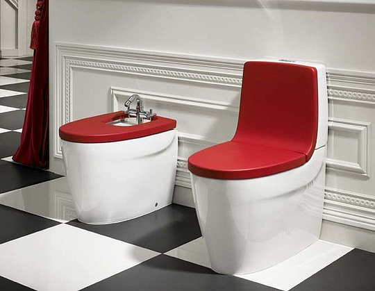 Roca Khroma Крышка-сиденье для унитаза, с микролифтом, крепление хром, цвет: красный матовый 801652F3T