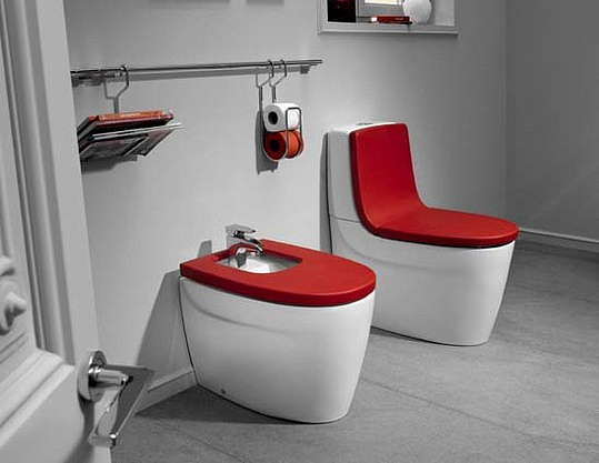 Roca Khroma Крышка-сиденье для унитаза, с микролифтом, крепление хром, цвет: красный матовый 801652F3T