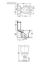 Globo Paestum Чаша унитаза напольного без крышки и бачка, с креплением, 38x67 см, цвет: белый PA004BI