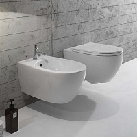 Globo 4All Унитаз подвесной безободковый, с креплением, 37x48 см, цвет: белый глянцевый MDS04BI