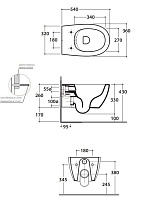 Globo 4All Унитаз подвесной безободковый, с креплением, 36x54 см, цвет: bianco матовый MDS03BO