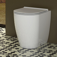 Globo Mode Унитаз приставной безободковый без крышки, с креплением, 34x54 см, цвет: белый глянцевый ME001BI
