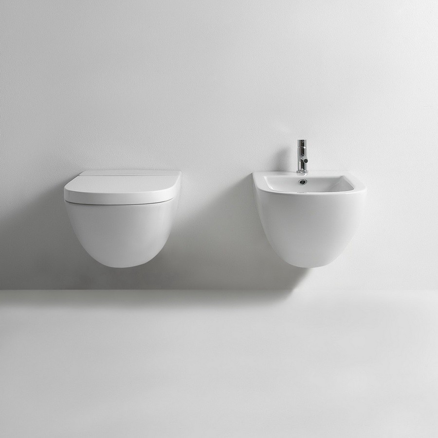 Globo Stockholm Унитаз подвесной без крышки, с креплением, 37x51 см, цвет: белый глянцевый LAS03BI