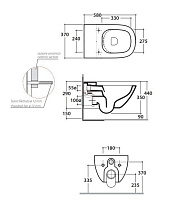 Globo Stockholm Унитаз подвесной безободковый, с креплением, 37x58 см, цвет: белый глянцевый LAS04BI