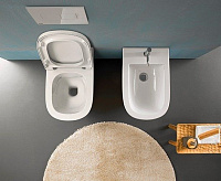 Globo Stockholm Унитаз подвесной безободковый, с креплением, 37x58 см, цвет: белый глянцевый LAS04BI