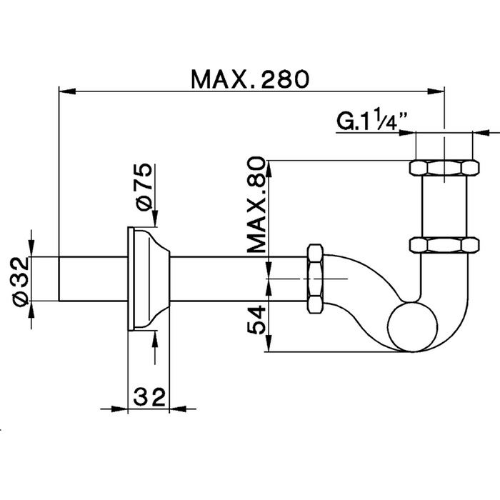 Cisal Сифон S-образный, цвет: 24K Gold ZA00411024