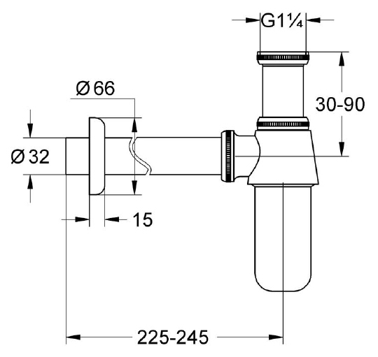 Grohe Сифон для раковины, латунь, цвет: хром глянцевый 28920000