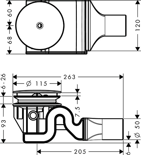 Hansgrohe RainDrain Слив для душевого поддона 90 XXL, цвет: хром 60067000