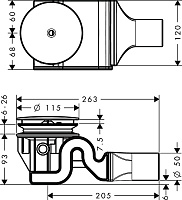 Hansgrohe RainDrain Слив для душевого поддона 90 XXL, цвет: хром 60067000