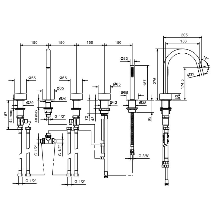 Fantini Nice Ручка для смесителя, цвет черный 65 F3 S148