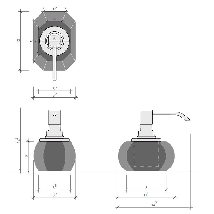 Decor Walther Kristall SSP Дозатор для жидкого мыла, настольный, хрустальная колба, цвет: хром 0924261