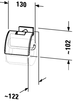 Duravit Karree Держатель туалетной бумаги, цвет: хром 0099551000