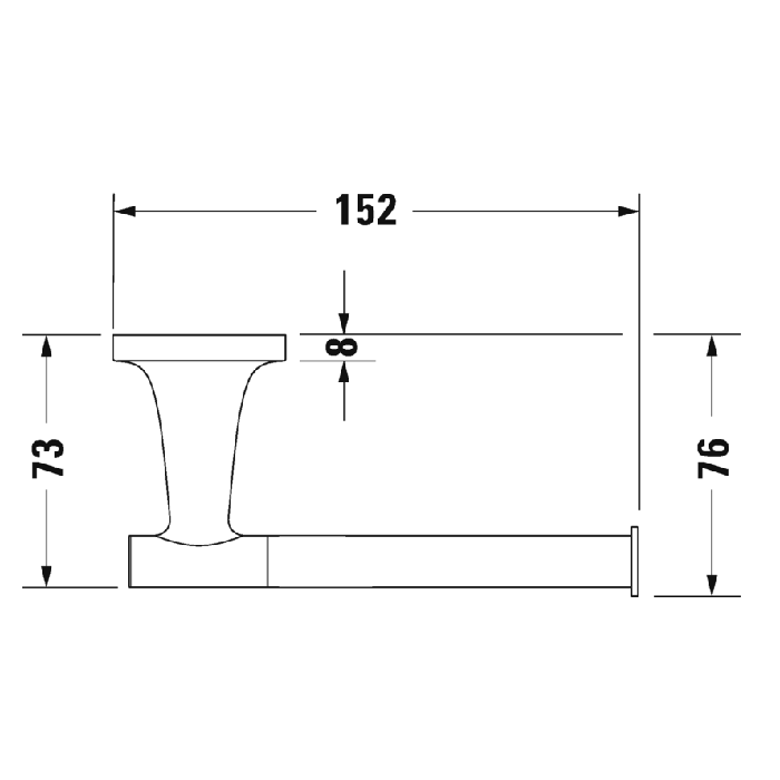 Duravit Starck T Держатель туалетной бумаги настенный, цвет хром 0099371000