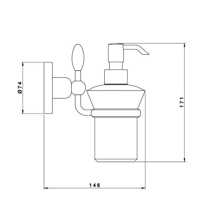 Nicolazzi Liberty Дозатор для жидкого мыла, подвесной, стеклянная колба, цвет: хром 1089CR16
