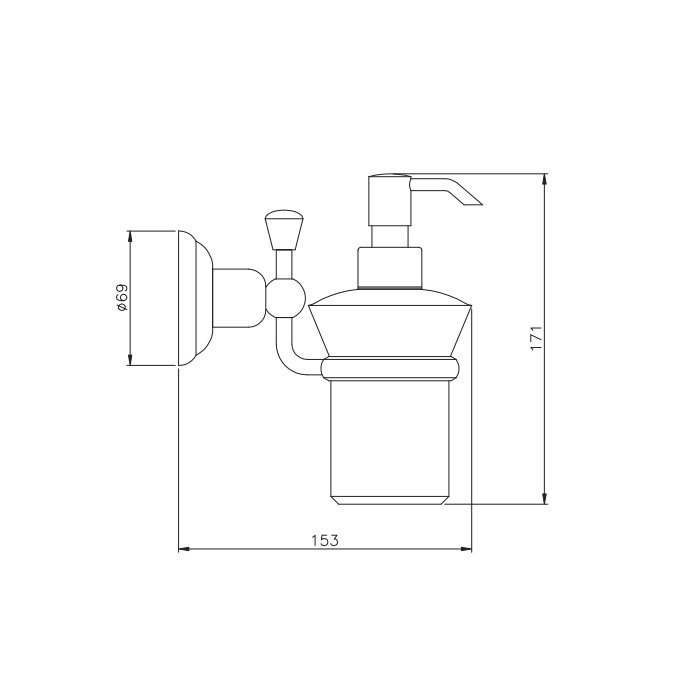 Nicolazzi Onice Дозатор для жидкого мыла, керамическая колба, цвет: хром 1489CR09O