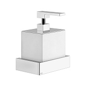 Gessi Rettangolo Дозатор для жидкого мыла подвесной, с белой колбой, цвет: chrome 20813#031