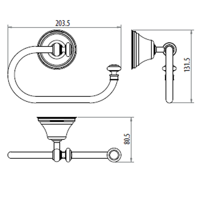 Gattoni Vivaldi Держатель для туалетной бумаги, цвет хром 1017/ABC0