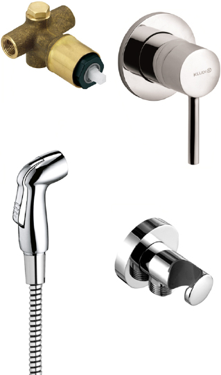 Kludi Bozz Гиг. комплект: встраив. смеситель, внутр. часть, держатель душа, шланг 125 см, цвет: хром 389990576