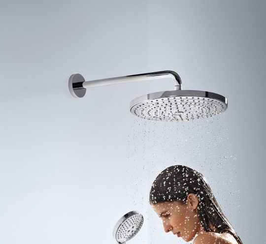Hansgrohe Raindance Select S Верхний душ 24 см, 2 вида струи, кронштейн настенный 39 см, цвет: хром 26466000