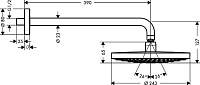Hansgrohe Raindance Select S Верхний душ 24 см, 2 вида струи, кронштейн настенный 39 см, цвет: хром 26466000