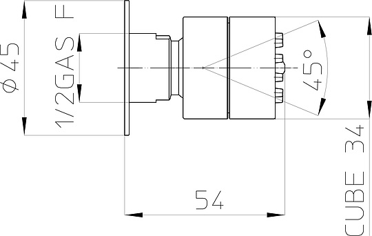 Bossini Cubic-Gom Душевая форсунка настенная d4,5x5,4 см, цвет: chrome I00135.030