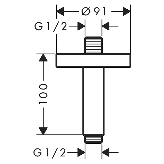 Axor Shower Solutions Кронштейн потолочный 10 см, цвет: хром 26432000