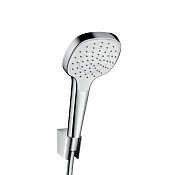 Hansgrohe Croma Select E Душевой гарнитур: лейка 1 режим, держатель, шланг 125 см, цвет: белый/хром 26412400