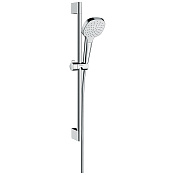 Hansgrohe Croma Select E Душевой гарнитур: лейка 1 режим EcoSmart, штанга 67 см, цвет: белый/хром 26585400