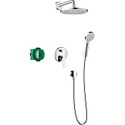 Hansgrohe Crometta S Душевой комплект: смеситель, верхний душ 24 см, лейка 2 режима, цвет: хром 27958000