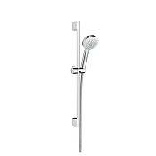 Hansgrohe Crometta Душевой гарнитур: лейка 1 режим, штанга 67 см, шланг 160 см, цвет: белый/хром 26652400