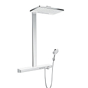 Hansgrohe Rainmaker Select Душевая стойка:термостат,верхний душ 47x30см,ручной душ, цвет: хром/белый 27109400