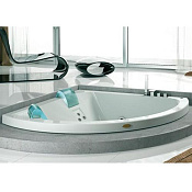 Jacuzzi Aquasoul Corner 155 R+C Ванна, 155x155xh57 см, без смесителя, цвет белый/хром AQU-6001-0400