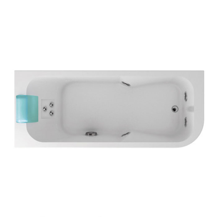 Jacuzzi Aquasoul Lounge Ванна 180x80xh57 см, пристенная DX, цвет белый/хром AQU-2006-2745 Dx