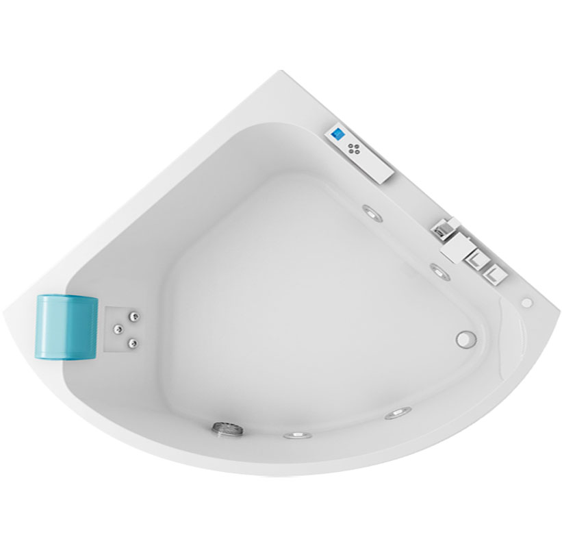 Jacuzzi Aquasoule Corner 140 AQU Ванна, 140х140хh57 см, встроенная, цвет белый/хром AQU-4001-0700