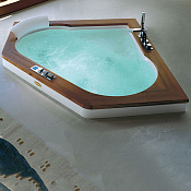 Jacuzzi Aura Corner 140 Ванна 144x144xh60 см, смеситель Aura, топ - тик 9F43-492A