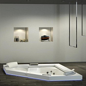 Jacuzzi Aura Corner 160 Ванна 160x160xh60 см, R+C встраиваемая, рамка из Corian 9443-740A+7202-06210