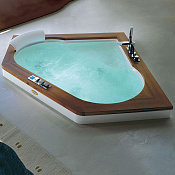 Jacuzzi Aura Corner 160 Top Ванна 160x160xh60 см, R+C, с топом из дерева тик 9F43-518A