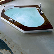 Jacuzzi Aura Corner 160 Top Ванна 160x160xh60 см, R+C встр., с топом из дерева венге 9F43-471A