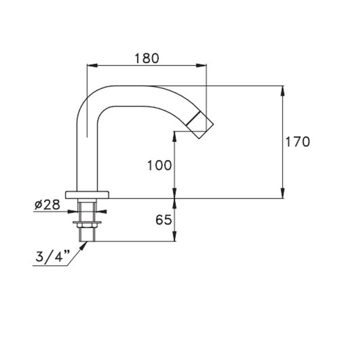 Stella Aster Излив для установки на борт ванны 0/255, цвет хром UN 09007 CR00