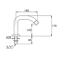 Stella Aster Излив для установки на борт ванны 0/255, цвет хром UN 09007 CR00