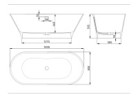 Salini Mona Ванна из S-Sense отдельностоящая 180x81,5 см, цвет: RAL полностью глянцевый 102911GF