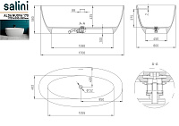 Salini Alda Ванна из S-Stone отдельностоящая 170x80 см, цвет: RAL полностью матовый 101922MF
