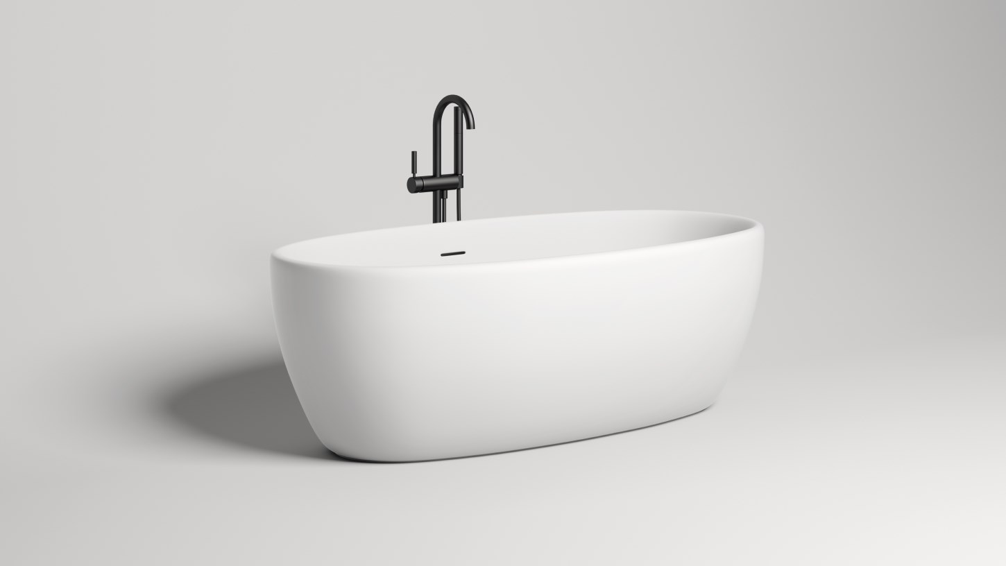 Salini Luce Ванна из S-Stone отдельностоящая 169x87 см, цвет: белый матовый 100121M