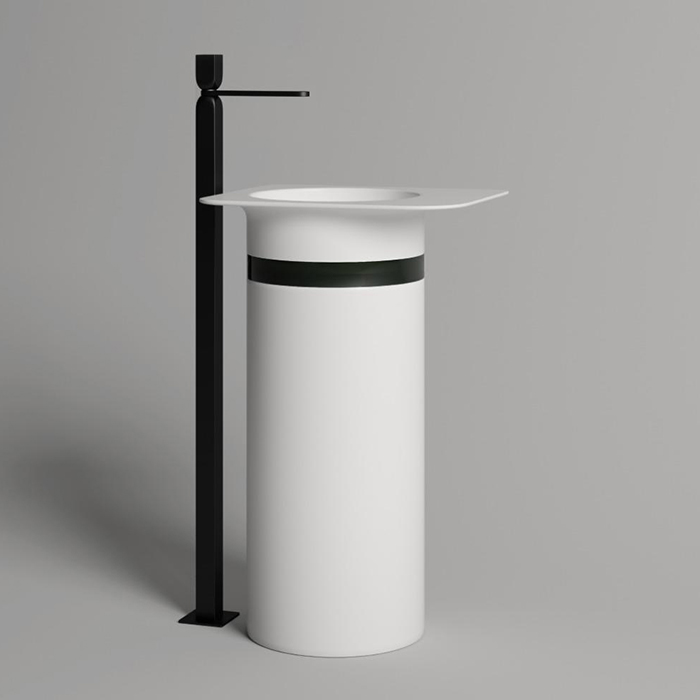 Salini Ninfea 01 S-Stone Раковина напольная 54,5х44,7х85h, цвет белый матовый 130221M