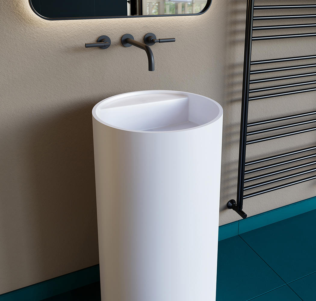 Salini Armonia Top 01 S-Sense Раковина напольная 45х45х85h, цвет белый глянцевый 130114G