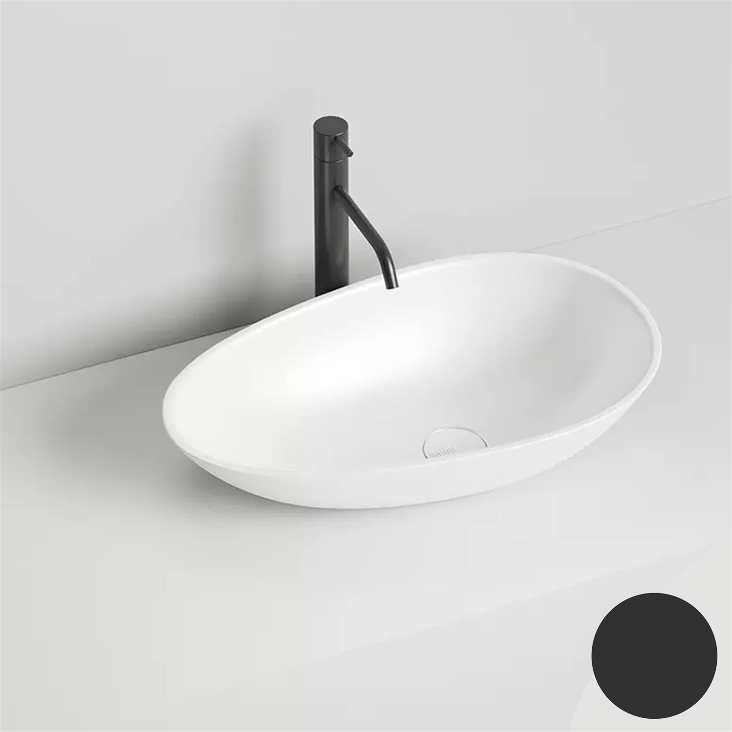 Salini Paola S-Stone Раковина накладная 58х34,5х14h, матовый цвет: RAL 1101201SMF