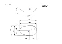 Salini Paola S-Stone Раковина накладная 58х34,5х14h, матовый цвет: RAL 1101201SMF