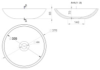 Salini Callista S-Sense Раковина накладная 37х37х8,5h, глянцевый цвет: RAL полностью 1101105GRF