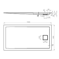 Salini Capri S-Stone Душевой поддон 150х80х8,2h, цвет белый матовый 120221M