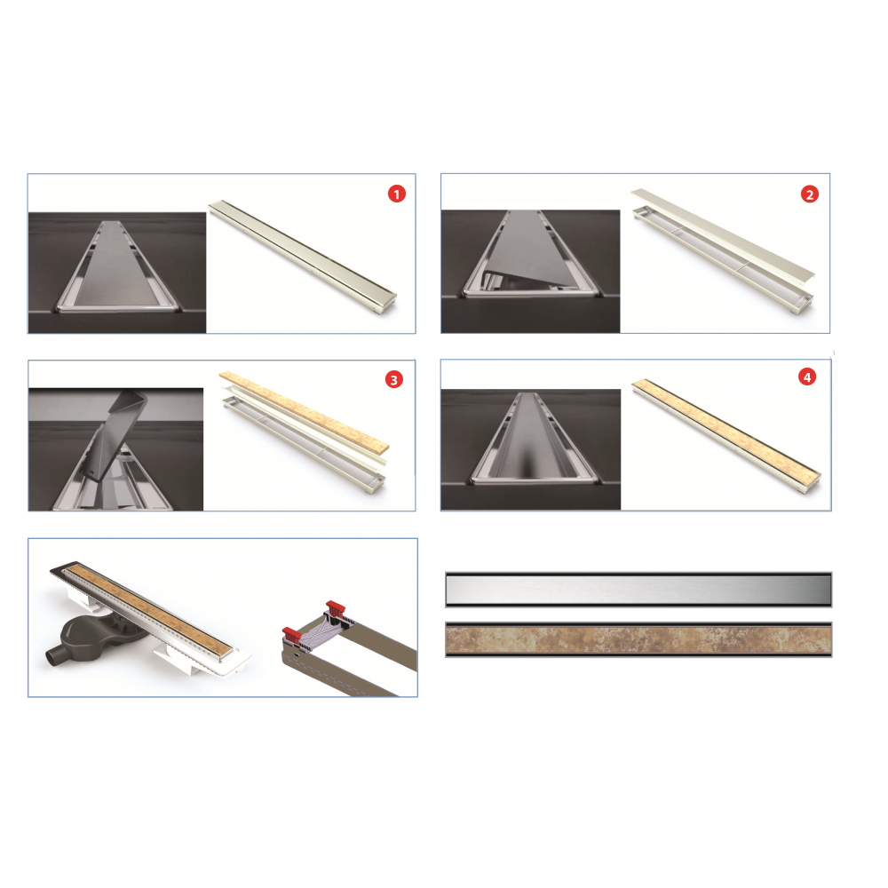 Berges B1 Keramik Желоб для водостока хh, цвет нержавеющая сталь 094018